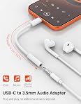 USB C à 3.5mm Adaptateur de casque Jack 2 Faites votre valise pour femme, USB C à 3.5mm Adaptateur audio pour casque compatible avec iPhone 17/16/15, iPad Pro, Galaxy S25 S24 S23 Ultra, Pixel 10/9/8