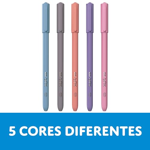 Caneta BPX Esferografica 0,7mm, CIS, Estojo c/ 5 Cores Sortidas