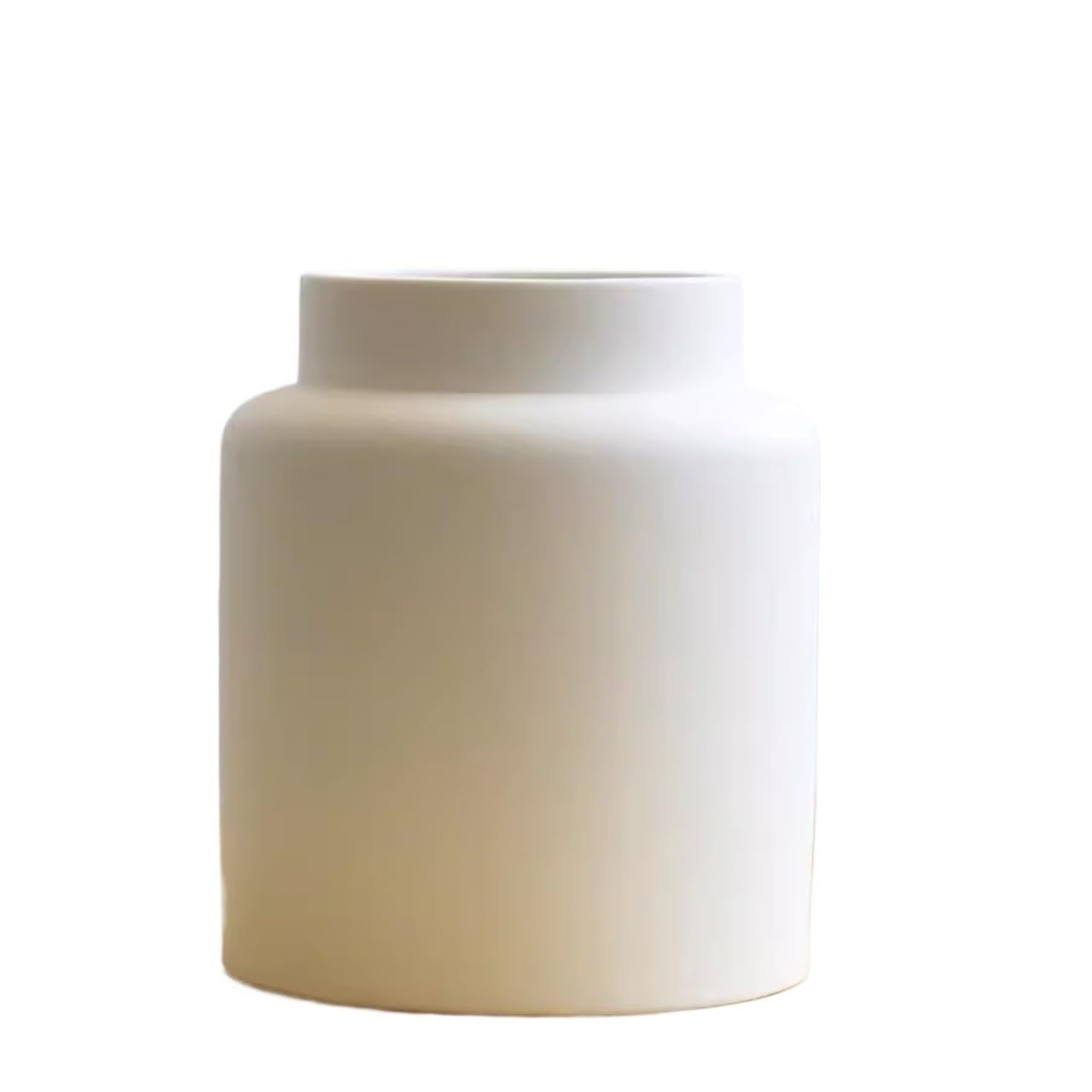 Home Vases Ceramic Black Vase for Living Room Decoration Flower Arrangement Large Mouth Special Indoors Decor(White)