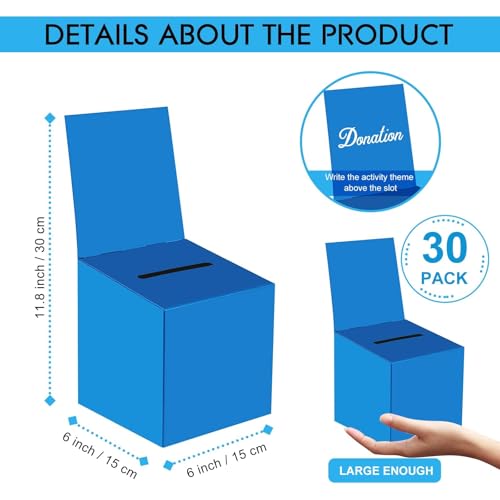 Pacote com 30 caixas de sorteio, caixa de sugestão com compartimento, caixas de sorteio de papelão d
