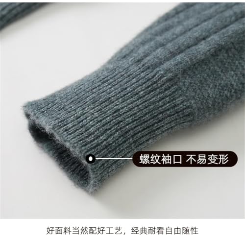 Men's Zipper Half Cardigan Business Casual Twisted Loose Sweater Long Sleeve Cable Knit Sweater4