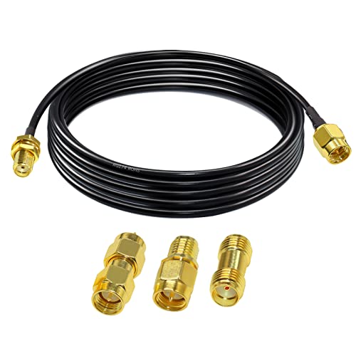 TUOLNK RG174 SMA Koaxialkabel Stecker auf Buchse RF Koaxialkabel + 3 Stück SMA Adapter Set 3G 4G...