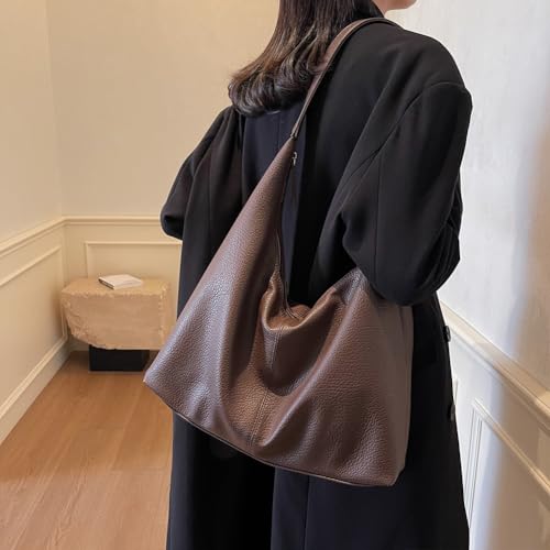 Hobo Bag Damen-Schultertaschen Handtasche Damen Mittelgroß Shopper Tasche Damen Ledertasche Tote Bag Shoulder Bag Handbags for Women Uni Tasche Beuteltasche Vintage Everyday Bag – Bild 3