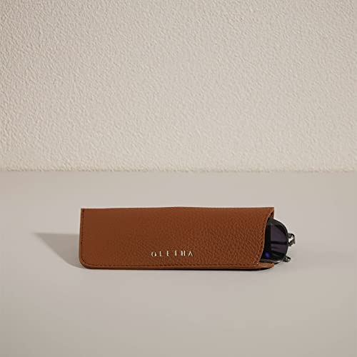 Oletha Aesthetic Soft Glasses Case, Slim Travel Pouch For Sunglasses Eyeglasses Readers, Brown #TOP3