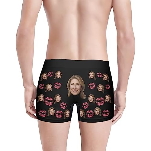 Tuoxiukan Personalized Mens Underwear with Picture Novelty Custom Boxer Briefs Soft Underpants Shorts XS-3XL4