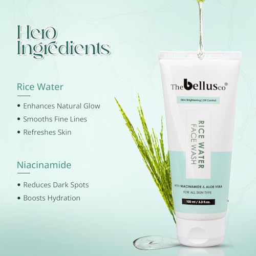 Image of Rice Water Face Wash | Skin Brightening & Oil Control | With Niacinamide & Aloe Vera | Korean Face Wash for Skin Glow | Gentle Cleanser for All Skin Types | 100ml