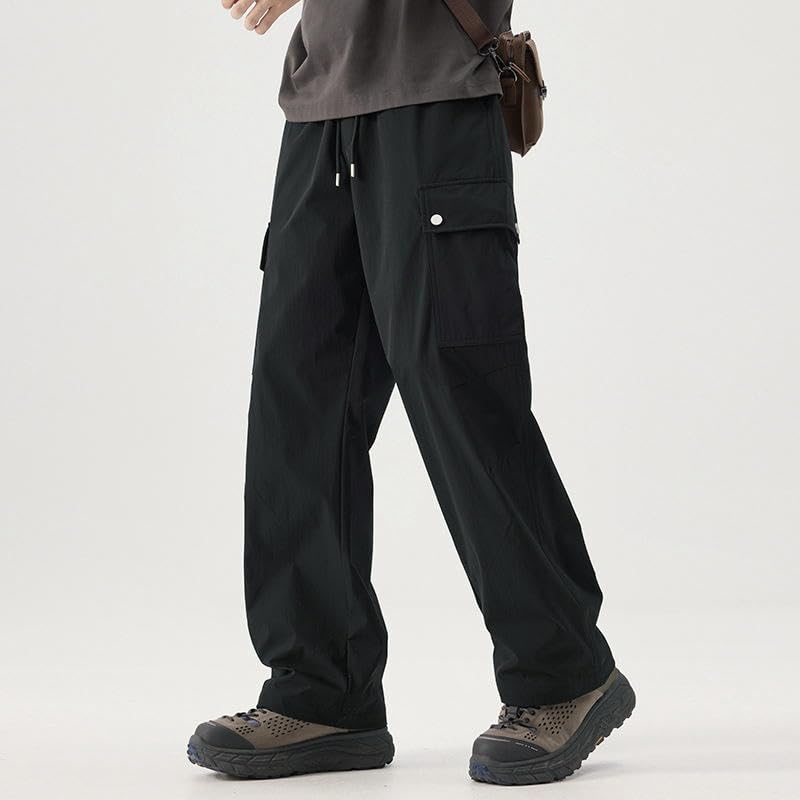 Men's Spring Japanese Retro Straight Wide Leg High Street Workwear Casual Pants3