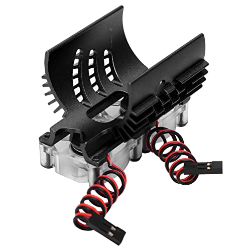 VGEBY Radiador Ventilador Motor RC, Refrigeración Motor Ventiladores Dobles Radiador Refrigeración Motor Ventiladores Dobles Disipador Calor Motor De 40-42 Mm Ventilad(Negro)