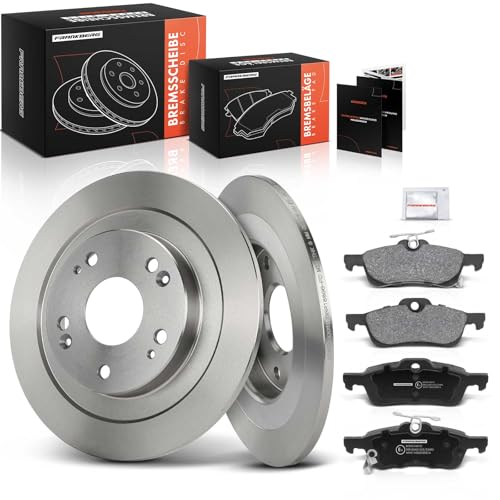 Frankberg 2 discos de freno, 4 pastillas de freno con lubricante para frenos traseros compatibles con Civic IX FB FG 1.3L-2.2L 2012-2016 Civic IX Tourer FK 1.6L 1.8L 2014-2016 Replace # 42510TV0E00