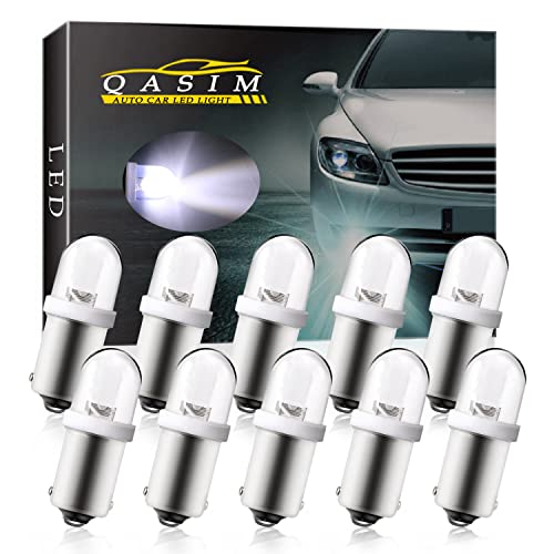 Qasim-Bulbs 10pcs 6V Bombilla LED BA9S T4W BA9 53 53X 430615 1889 1895 1893 64111 W6W 1SMD 20 lúmenes para Luces de cortesía de Puertas Laterales Luz de Maletero Indicador de luz Alta, luz de Lectura Cover