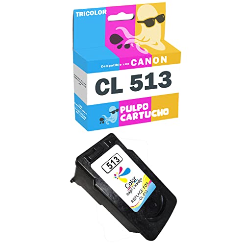 Pulpo Cartucho   Cartucho de Tinta CL 513 Color Compatible con Canon CL 513 / Ref. 2971B001   Valido para Impresoras Pixma IP/MP/MX