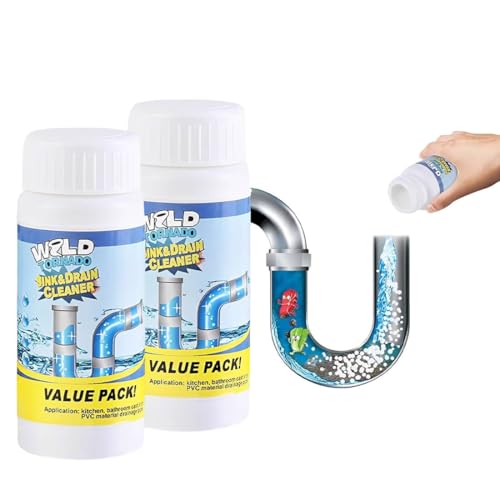 FUHAMJ 2 Botellas Limpiador De Tuberías Profesional | Poderoso Agente Para Eliminar Atascos | Desatascador De Fregadero Y Baño