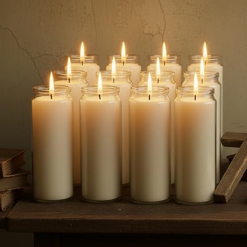 White Unscented Prayer Candles