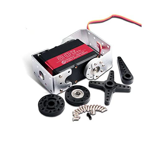 RCmall RDS5180 80KG 7.4V Dual Shaft Servo, IP66 Waterproof High Torque Metal Gear RC Digital Servo with U-Shaped Mount for 1/5 RC Car Robot (180 Degree)