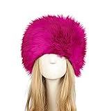 Old Dlrd Russian Hat,Winter Faux Fur Hats for Women,Warm Russian Cossack Style Hat for Ladies (Rose