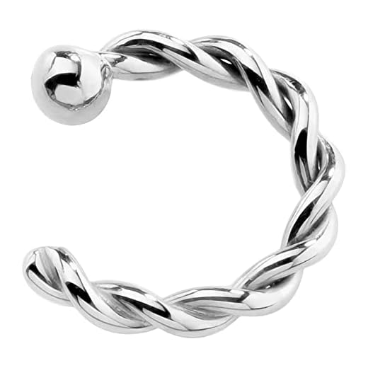 GaYouny Näspiercing ringar dubbar tvinnat rep näsring kreativ pläterad 14k tvinnad tråd näsa stud örhänge smycken skönhet (färg: Vit guld)