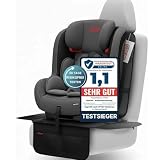 PROTEX Onderlegger voor kinderzitje, testwinnaar 2024, geschikt voor ISOFIX, waterafstotende polyesterstof met gewatteerde zitting, L