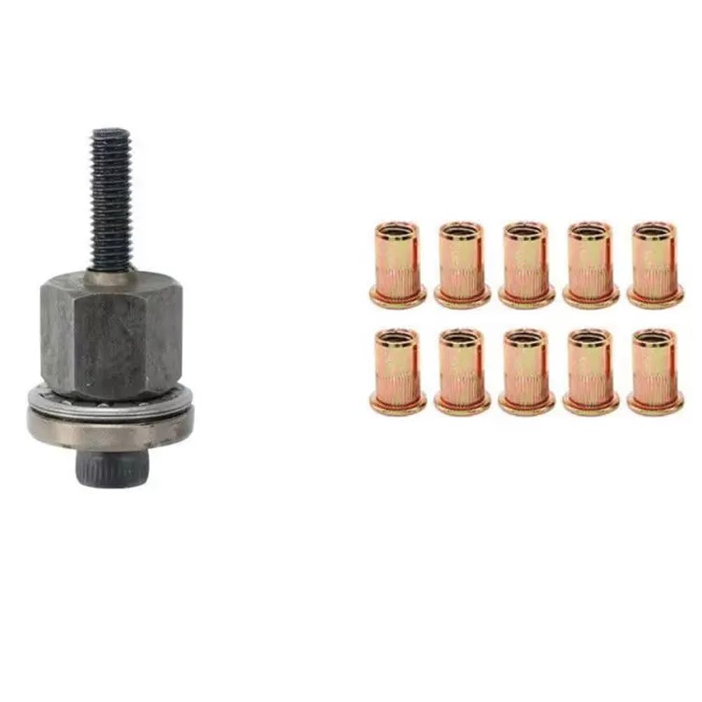 Littimoon Manual Rivet Riveter Rivet Nut Tool Adapter Metal License Plate Simple Installation 11pc M5