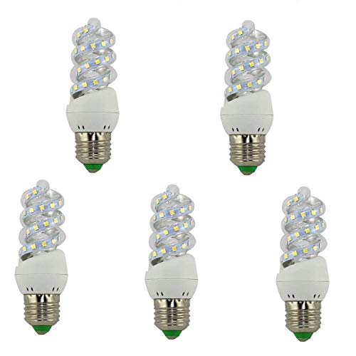 TECNOLUX EURO Bombilla LED Mini Espiral E27 7W Luz Fría (6500K) (Pack5)