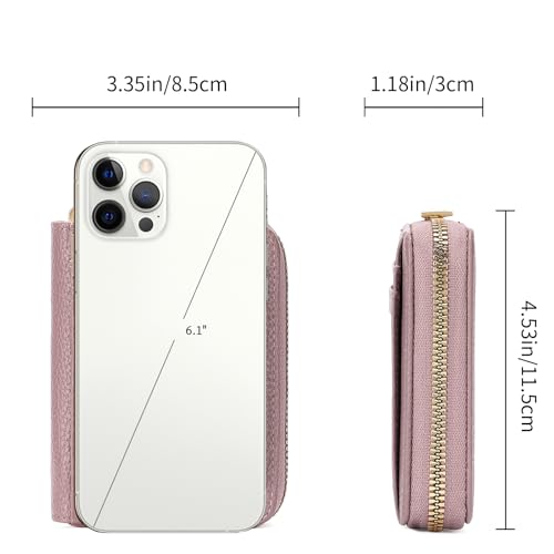 Image of GAEKEAO Wallet Women RFID Blocking Leather Small Compact Zip-Around Credit Card Holder with ID Window & Zipper Pocket