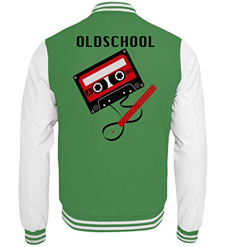 Veste de survêtement oldschool vert blanc look vintage college taille L