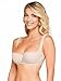 Rosme Women's Balconette Bra with Push Up Effect – Plus Size Sexy Lace Demi Half Cup Bra – Lightly Padded Underwired Low Cut Mesh Design Grand, Beige, Size 48A