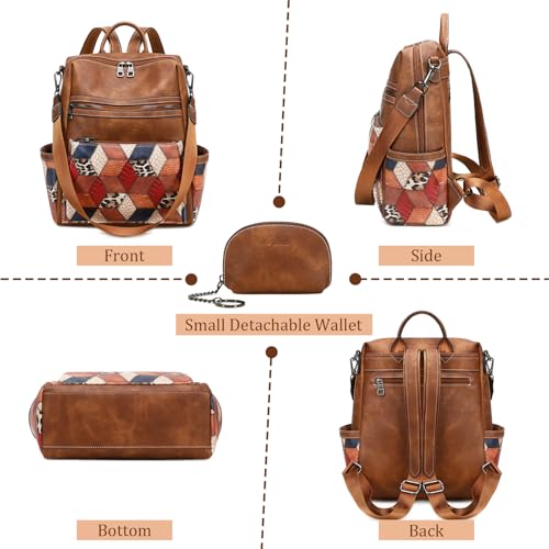 Image of AGLOD Leather Backpack Purse for Women Designer Ladies Shoulder Bag Fashion Faux Work Travel Handbags