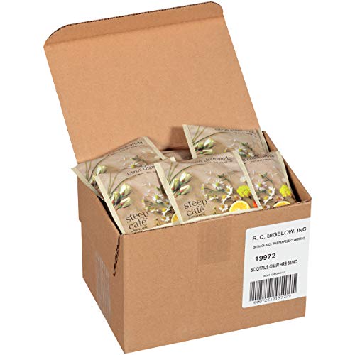 Steep Café Citrus Chamomile Herbal Tea, 50 Bags Per Box, Single Source, Premium Whole Leaf Teas In A Sachet Pyramid Bag, Individually Wrapped In A Foil Pouch, Hot Or Iced, By Bigelow Tea #TOP2
