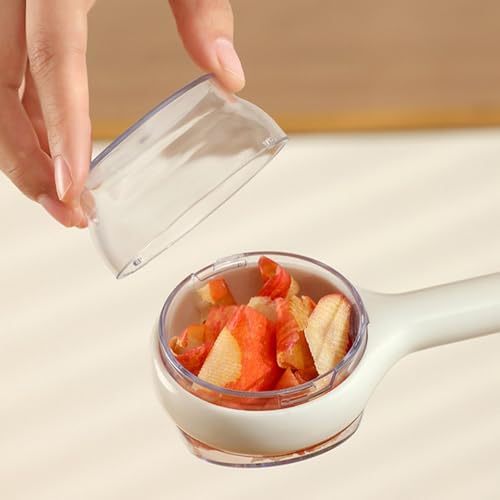 Pelador de patatas ergonómico de madera con caja de almacenamiento integrada 3