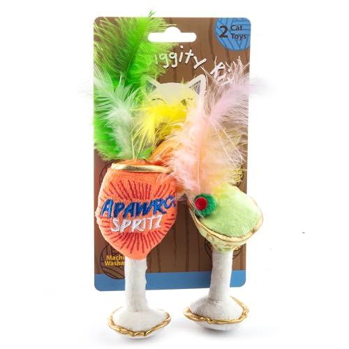 Haute-Diggity-Kitty-Cocktails-Apawrol-Spritz-Cattini-Set-Plush-Cat-Toys-Catnip-Filled-with-Interactive-Crackle-Sound-Safe-Durable-Toys-for-Cat-Kitten-2-Pcs Haute Diggity Kitty Cocktails Apawrol Spritz & Cattini Set, Plush Cat Toys Catnip Filled with Interactive Crackle Sound, Safe, Durable Toys for Cat & Kitten, 2 Pcs - Image 1