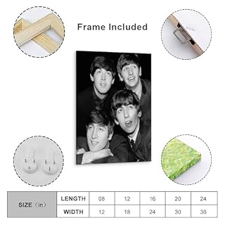 LUISAS Poster décoratif sur toile The Beatles Rock Band – Impression d’art moderne pour chambre à coucher – 50 x 75 cm - Les Beatles, Paul McCartney, John Lennon, RIngo Starr, George Harrison LUISAS Poster décoratif sur toile The Beatles Rock Band - Impression d'art moderne pour chambre à coucher - 50 x 75 cm – Image 4