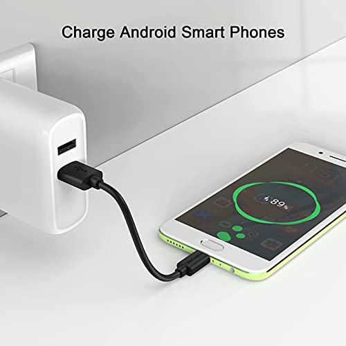 Cablecreation Micro Usb Charging Cable 6 Inch, Short Usb To Micro Usb Cable, High-Speed A Male To Micro B, Triple Shielded Cable Works With Power Bank, Fire Stick, Chromecast, 0.15M Black #TOP6