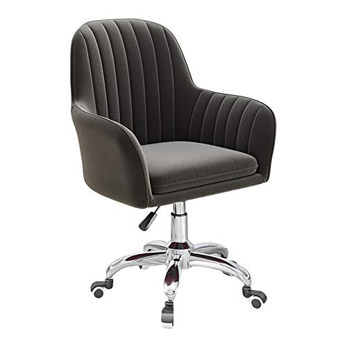 Silla ergonómica de terciopelo para oficina, silla giratoria ajustable con reposabrazos, cómoda silla de computadora para oficina en casa y dormitorio, perfecta para uso en la oficina en casa