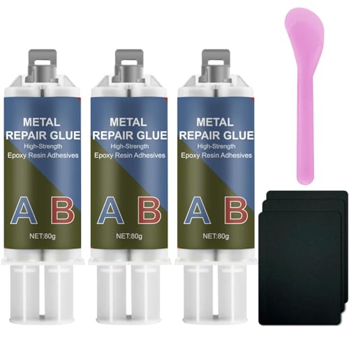 Colla per metallo, 240 g, 2 componenti, colla per resina epossidica, colla per metallo, acciaio inossidabile, legno, ceramica – per riparazione, ghisa