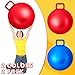 Lewtemi 2 Pcs 29 Inch Big Bouncing Ball with Handle Jumping Hopper Bouncy Ball for Adults Exercise and Air Pump for Outdoor Sports Game(Red, Blue)