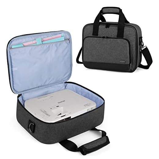 Luxja Projector Case, Projector Bag with Accessories Storage Pockets (Compatible with Most Major Projectors), Medium(13.75 x 10.5 x 4.5 Inches), Black