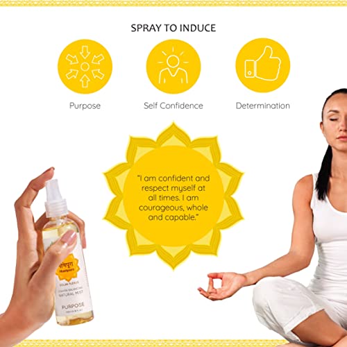 Manipura - Purpose - Solar Plexus Chakra Balancing Natural Mist By Aromafume | 100Ml / 3.3 Fl Oz |Pure Oil Blend Mist With Natural Ingredients|Ideal For Meditation, Yoga, Relaxation & Chakra Alignment #TOP4