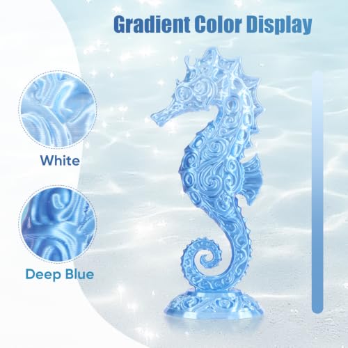 Image of ERYONE Silk Gradient 3D Printer PLA Filament 1.75 + /- 0.03mm, Shiny Multicolor Filament PLA Fast Color Change 1KG(2.2LBS), Ice Stream