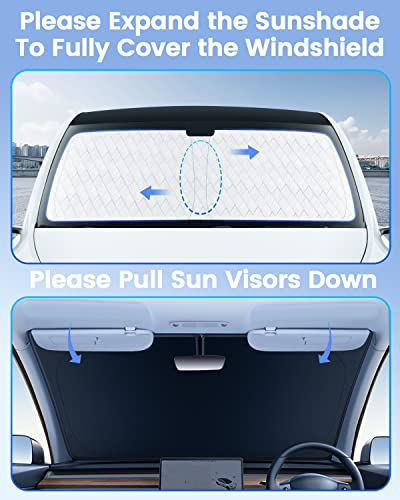 Image of KUST Windshield Shade Custom Fit for Nissan Frontier 2022 2023 2024 2025 2026 Car Accessories Sun Shade Front Windshield Sun Visor Foldable Thicker 5-Layer Block Sun UV Rays