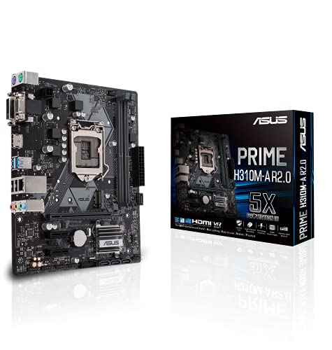 ASUS Prime H310M-A R2.0 Mainboard Sockel 1151 (mATX, Intel H310, DDR4 Speicher, M.2, HDMI, 6Gbit/s SATA, USB 3.1 Gen1)