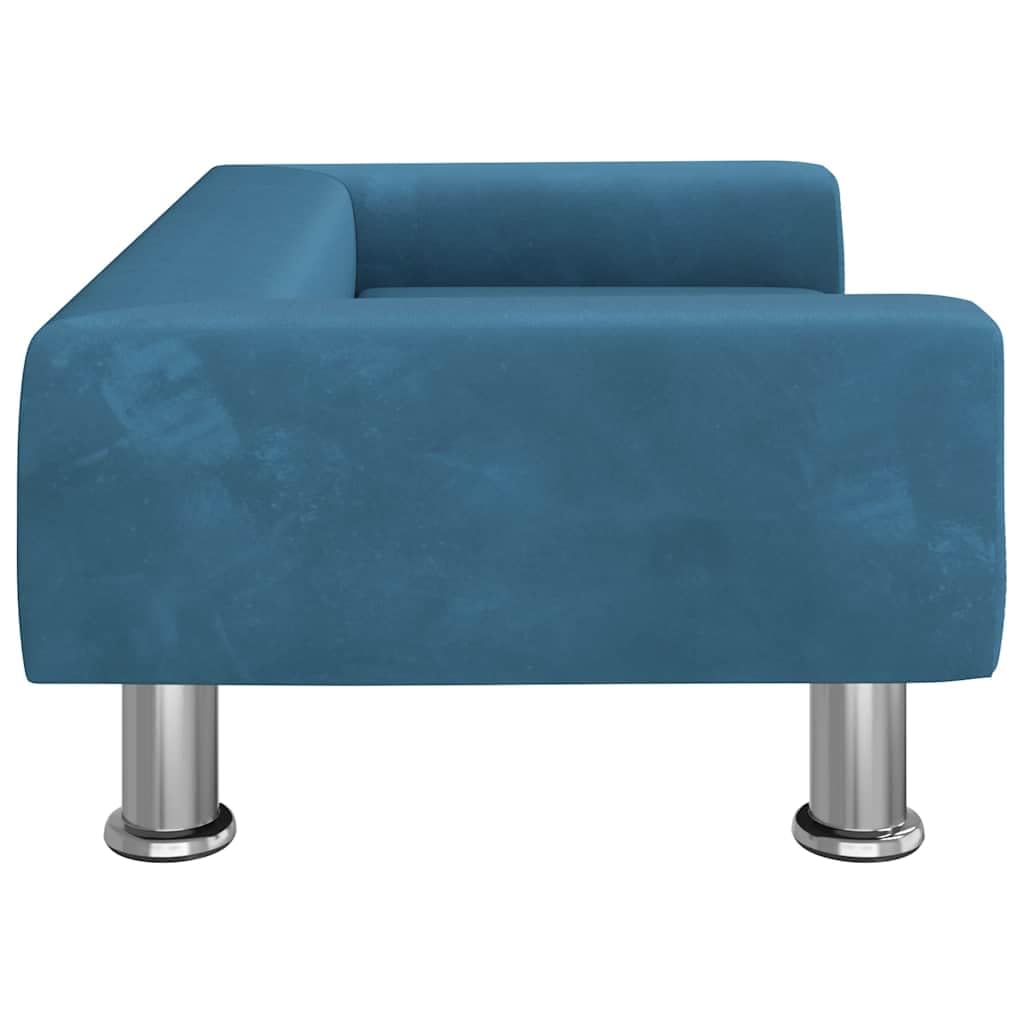 Hundebett Blau 70x45x26,5 cm Samt mit weicher Matratze, rutschfestes Sofa für kleine Hunde, haustierfreundliches Kissen, gelenkschonender Schlafplatz