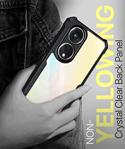 Image of WOW IMAGINE Shock Proof Clear Protective Back Case Cover for Oppo Reno 8T 5G - AirEDGE Technology | 360 Degree Camera Protection | Transparent Hybrid Back Case Mobile Cover - Earthy Black