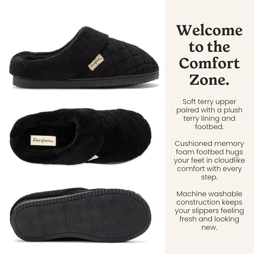 Image of Dearfoams Women's Memory Foam House Slippers - Libby Terry Clog With Wide Widths