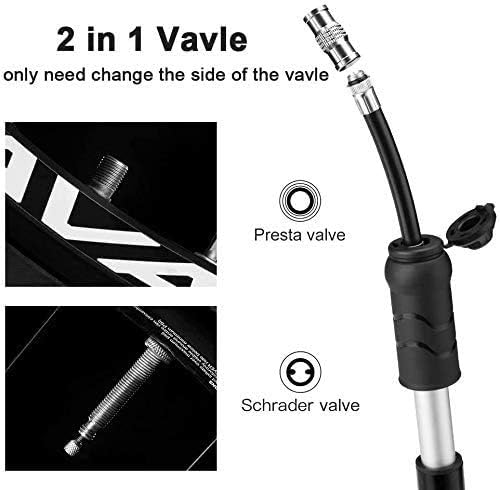 ROCKBROS Bicycle Mini Pump Frame Pump 100 PSI Air Pump Presta & Schrader Valves for Mountain Bikes Road Bikes, E-Bikes, MTB - Image 3