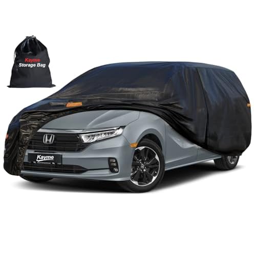 Kayme 7 Layers Minivan Car Cover Waterproof All Weather for Automobiles, Outdoor Full Cover with Zipper, Universal Fit for Honda Odyssey, Toyota Sienn