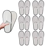 Hausschuhe Unisex 6 Paar Gästehausschuhe waschbar 4mm Sohle Weiß ideal für Hotel Spa Zuhause Reisen hygienisch für Damen und Herren wiederverwendbar