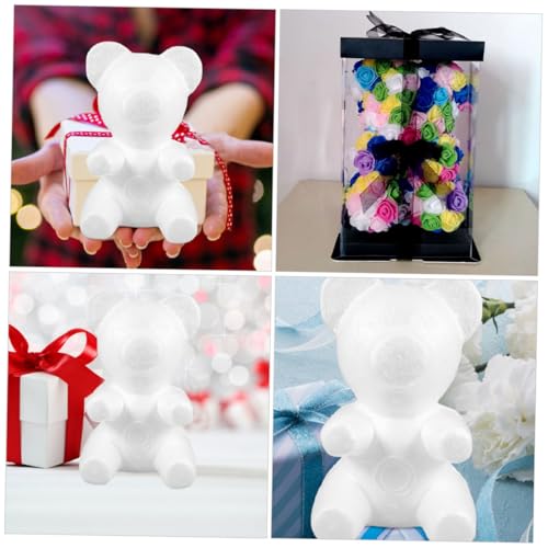 Ours blanc en mousse polystyrène expansé 20 cm pour loisirs créatifs durables - 4