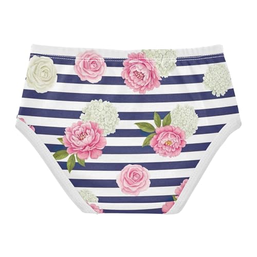 Pink Floral White Peonies Blue Cute Panties Girl Toddler Underwear Floral Cotton Fancy Briefs Undies Kids 2t2