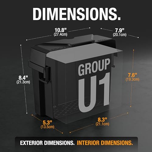 NOCO Snap-Top BGU1 Battery Box, Group U1 12V Battery Box for Lawn and Garden, Generators, Gate Openers and Equipment