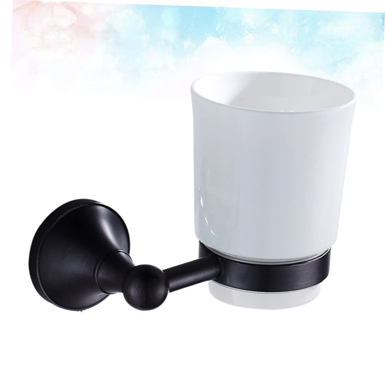 Portavasos Retro De Cerámica Soporte para Vaso De Cepillo De Dientes Individual Accesorios De Baño para Pared para Cocina o Baño